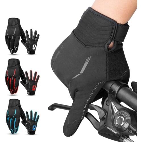 【New store 】 Cycling Gloves Winter Thermal Windproof Bicycle Gloves Outdoor Sport MTB Bike Glove Full Finger GEL For Men Women