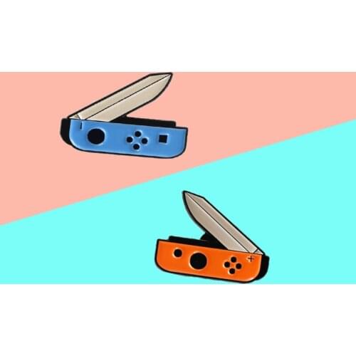 New military knife blue orange cartoon version brooch fashion childrens toy military knife souvenir badge jewelry gift