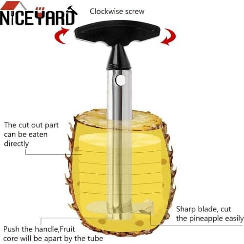 NICEYARD Pineapple Peeler Spiralizer Cutter Fruit Vegetable Knife Core Peel Slicer Kitchen Accessories Stainless Steel Gadget