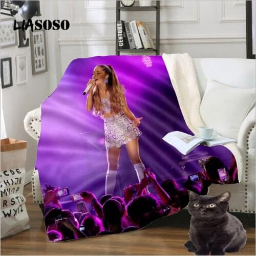 LIASOSO 2020 Fall Fashion High Quality Beautiful Blanket 3D Print Pop Female Singer Ariana Grande Anime Blanket Plush Cape Coat