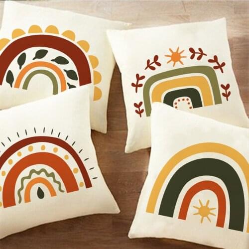 Rainbow Print Cushion Cover Home Decorative Sofa Bed Pillowcase Simple Pillow Cover Decor for Bedroom Office Living Room Cojines