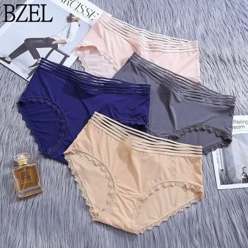 BZEL Silky Womens Panties Sexy Lace Underwear Hollow Out Girl Briefs Solid Cozy Lingerie Breathable Comfort Underpants Hot Sale