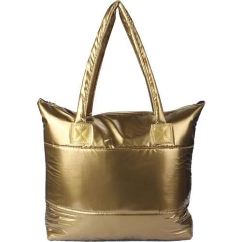 New Arrival Fashion Women Messenger Bag Lady Space Solid Bale Tote Handbag Feather Down Cotton Shoulder Bag