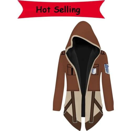 Attack on Titan Trench Cosplay Costume Men Steampunk Hooded Irregular Vintage Outerwear Cloak Christmas Gifts Boy Birthday Party