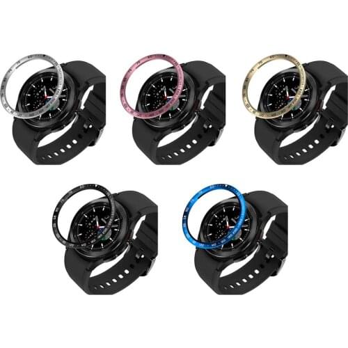 Ultra-thin Metal Bezel Ring For Samsung Galaxy Watch 4 Classic 46mm Cover Sport Adhesive Case Bumper Ring SmartWatch Accessories