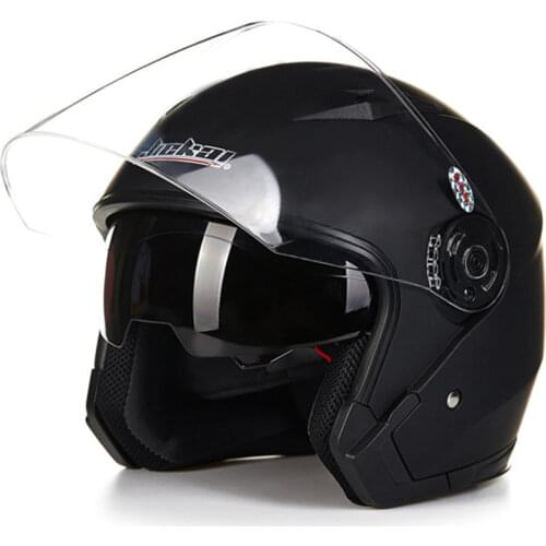Universal Motorcycle Helmet 3/4 Double Lens Safety Helmet Scooter Vintage Helmet 3/4 Anti-UV DUAL VISORS Helmet Moto DOT ECE