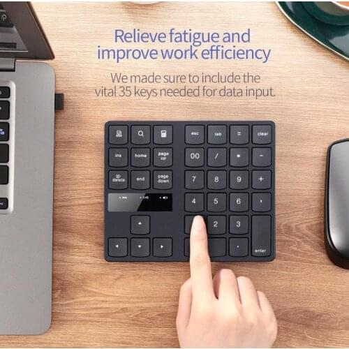 2.4g Wireless Keyboard Charging 35-key Multimedia Black Keypad USB 35 Buttons Multimedia Keypad