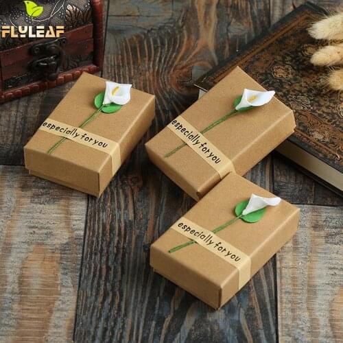 Handmade Vintage Kraft Paper Jewelry Box Creative Ring Box Necklace Box Gift Packaging Box Customization Jewelry Display