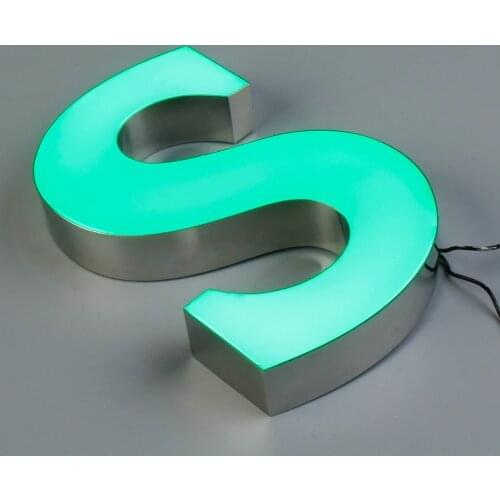 Built up led letters sign SUS return with epoxy resin face led light interior signage