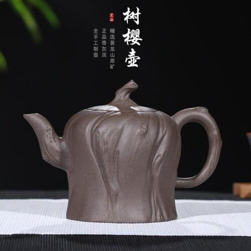 Yixing Purple Sand Teaware Factory wholesale Guogong Fan Yujun all hand-made flower raw mine lime mud tree gall pot