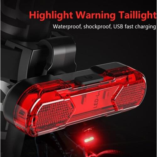 USB Rechargeable Rear Light Bicycle Laser Line Safety Warning Taillight MTB Road Built-in Battery Bike Back Lamp For Cycling