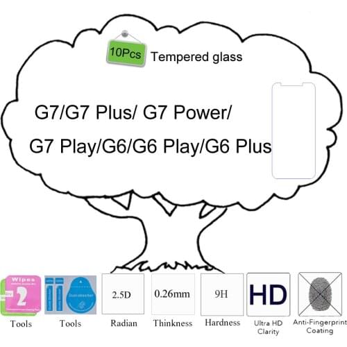 10pcs 2.5D 9H For Motorola Moto G7 Plus/ G7 Power/G7 Play/G6/G6 Play/G6 Plus Tempered Glass Screen Protector Film