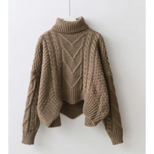 Winter Retro Thicked Pullover Women Warm Sweater Women Turtleneck Sweater Black Vintage Sweater Knit Tops Sweater Jumpers