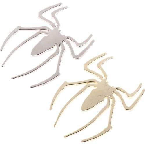 1PC 3D Car Truck Motor Decal Sticker Universal Car Styling Accessories Drop Metal 3D Car Stickers Spider Shape Emblem Chrome