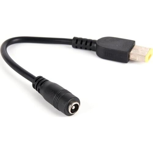 1pc 5.5*2.5mm Female Interface Round Jack to Square Plug Power Converter Adapter Cable For Lenovo ThinkPad