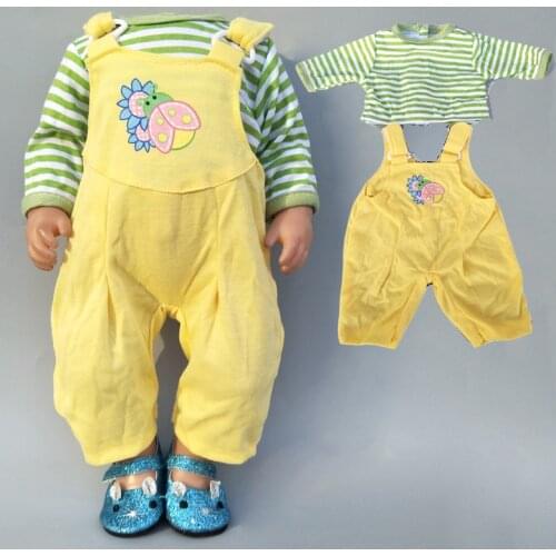 43cm Baby Bona Doll Rompers Outfit for 17 Inch New Born Baby Doll Clothes Suit for Toy Wear 18 Inch Girl Doll Clothes
