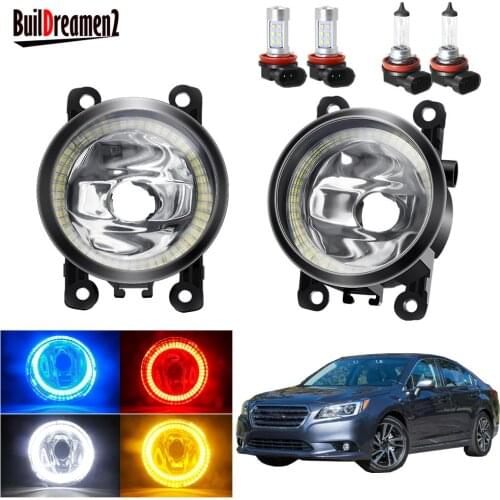 Angel Eye Fog Light Assembly For Subaru Legacy 2012-2018 Car H11 Front Bumper Fog Light Halo Ring Daytime Running Lamp 20W 12V