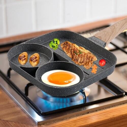 Non-stick Fried Egg Pan 4-cup Frying Pan Aluminum Pan Non Stick Coating Egg Cooker Pan Pancake Maker For Making Breakfast #W0