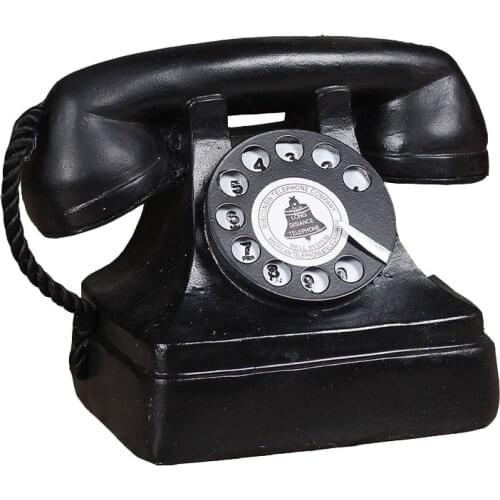 Large Creative Retro Decorative Phone Model, Vintage Rotary Telephone Decoration Statue Antique Phone Figurine for Cafe Bar Home