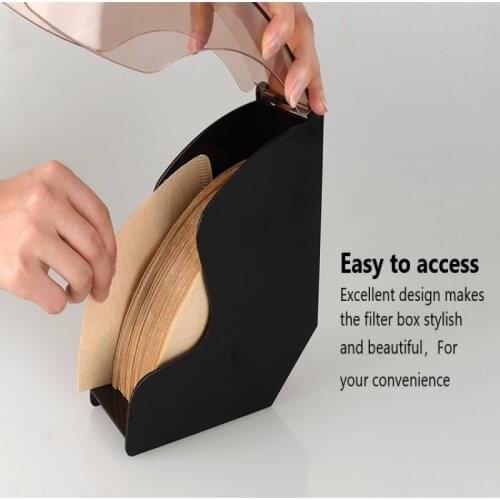 Large Coffee Filter Paper Holder Wooden Coffee Filter Dispenser Rack Shelf Storage Paper Cafe Paper Container Stand Tissue Box