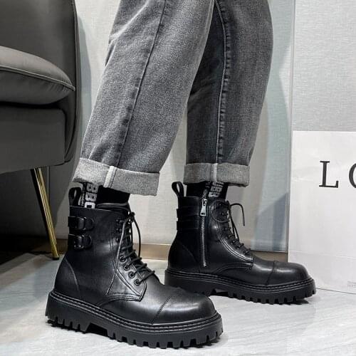 High Top Boots Fashion Versatile High Top Men Shoes Motorcycle Boots Comfortable Breathable Winter Non-slip Shoes689