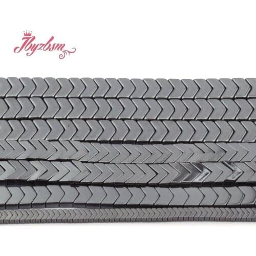1x3/3x6/2x6/3x8mm AAA+ Retention Hematite Black V Shape Natural Stone Beads For Necklace Bracelet Jewelry Making Strand 15"