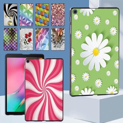 Tablet Case for Samsung Galaxy Tab A 10.1 Inch 2019 T510/T515 3D Printed Casual Plastic Hard Back Shell Cover + Stylus