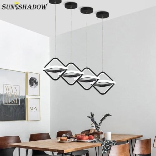 Black Modern Led Pendant Ligth For Kitchen Hanging Lamp 110v 220v For Living Room Bedroom Dining Room Indoor Decorate Led Lustre