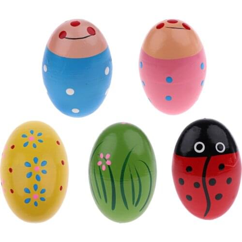 Wood Hand Shaker Egg Intelligence Percussion Toy For Early Learning Musical Instruments