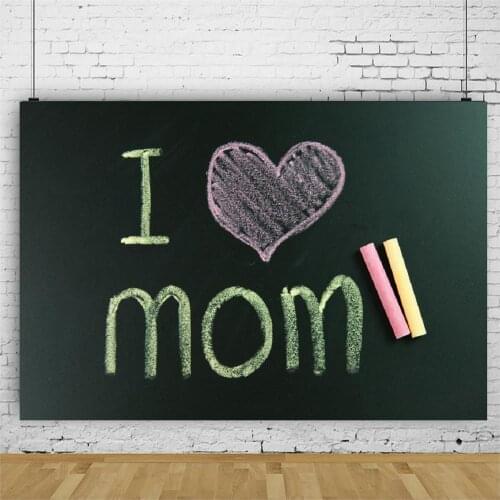 Happy Mothers Day I Love Mom Black Backdrop Photography Background Baby Shower Celebration Photo Booth Studio Decor