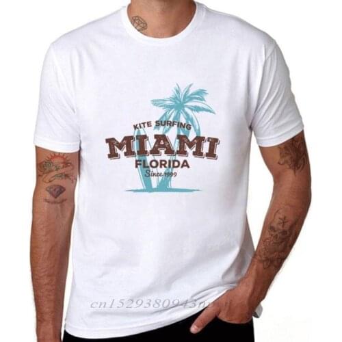 2019 Miami Florida Summer Men T-shirt Fashion Kite Plam Tree Top Tees Style O-neck Short Sleeve T Shirt