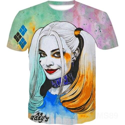 Men and women clown t-shirts summer short sleeve hip hop funny 3DT shirt fashion men and women casual T-shirt tops