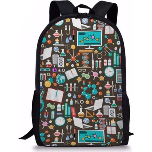 Chemistry Backpacks for Teenage Boys Print School Children Bag Tumblr Rucksack 17 Inch Laptop Backpack for Men 2018