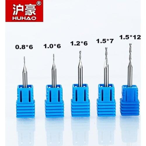 HUHAO 1pc 3.175mm 2 Flute Spiral Milling Cutter CNC router bit for wood Acrylic PVC MDF End Mill Tungsten Carbide Good