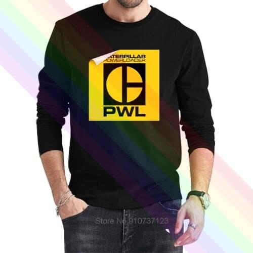 CATERPILLAR POWERLOADER Logo Classic Black T-Shirt 2021 Newest Summer Mens Long Sleeve Popular Tees Shirt Tops Novel Unisex