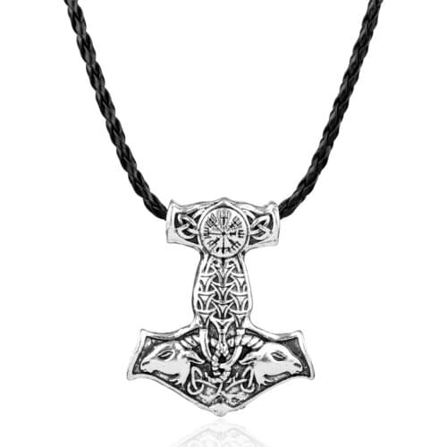 MQCHUN 2017 New Vikings Pendant Necklace Norse Sheep Head Necklace Original Animal Jewelry Antilope Head hange Necklace -30