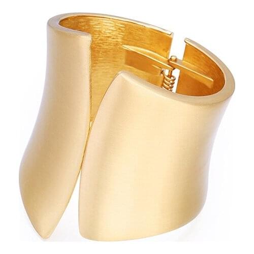 ORNAPEADIA New Irregular Gold Bracelets for Women Popular Fashion Exaggerated Wide Edge Alloy Cuff Bangles Luxury Jewelry