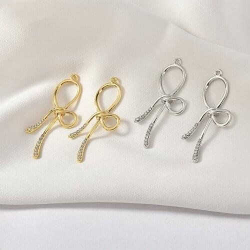 Irregular bow-knot shape pendants 30pcs/lot fashion alloy charms diy jewelry earrings accessory
