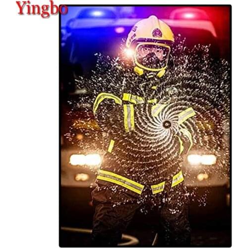 Full Square Diamond 5d Diy Diamond Painting Firefighter Man 3D Embroidery round drill Cross Stitch Mosaic Painting Home Decor