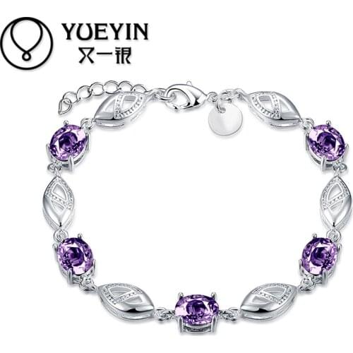 Silver plated bracelet&bangles for women fashion jewelry bracelet Bracciali gift Simple and elegant Never fade