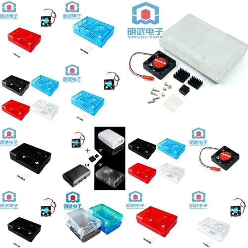 Raspberry Pi 3 3B 3B+ 4 4B New!Pi Box ABS case with Fan module for Raspberry Pi model b plus+ 2PCS pure aluminum heat sink