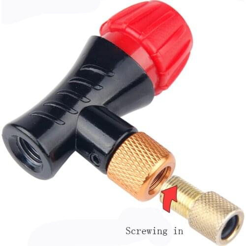 Mini Hand Pump Head Bicycle For CO2 Bottle Schrader Presta Valve Fast inflatable Road MTB Mountain Bike Air Inflator Accessories