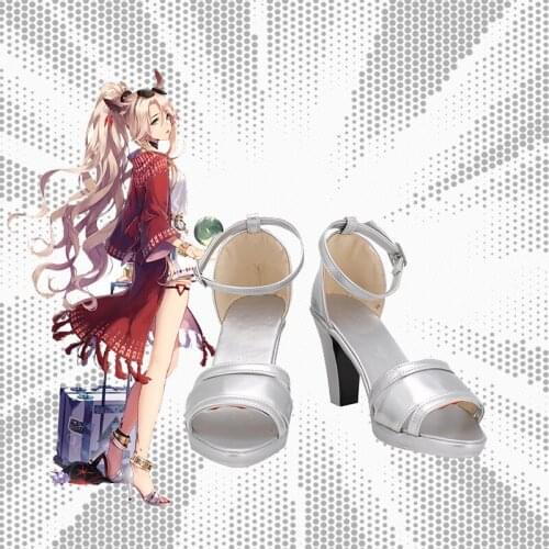 Arknights Gitano Silver Sandals Cosplay Shoes High Heel Cosplay Long Boots Leather Halloween Party Custom Made