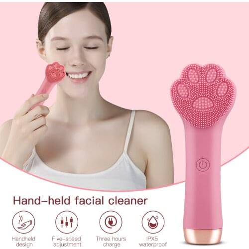 Sonic Electric Facial Cleansing Brush Waterproof Face Massager Deep Cleaning Silicone Blackhead Ance Removal Skin Care Tools 50