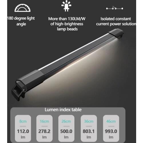 Plant Grow Aquarium Light Reef Fish Tank Lights For Aquarium 9-56CM Underwater Waterproof Aquatic Plants Lamp White Blue Color