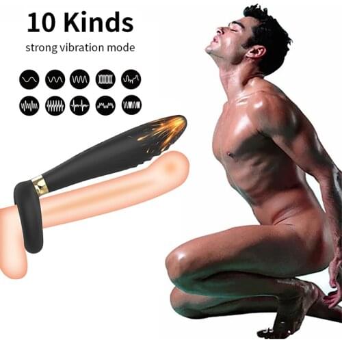 Triple Motors Penis Extender Vibrator Men Sex Toys Double Penetration Erection G-spot Anal Stimulation Nipple Vibration Clamps