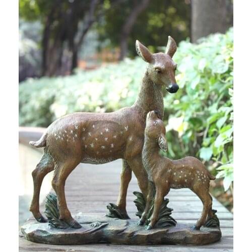 Outdoor Garden Decoration Resin Sika Deer Statue Crafts Home Garden Courtyard Simulation Animal Figurines Ornaments Villa Decor