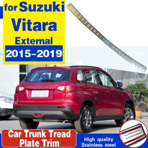 For Suzuki Vitara 2015 2016 2017 2018 2019 Car Styling Stainless Steel Ultra thin Rear bumper Protector Sill