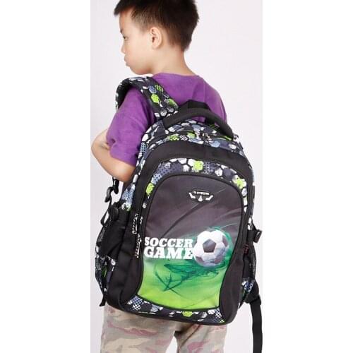 For Boys Waterproof Backpack Teenagers School Backpack Cool Fashion Football Ultra Light Burden School Backpack New School Bags