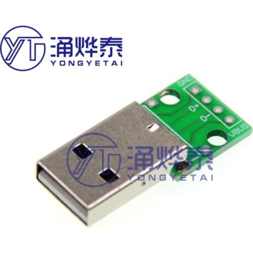 YYT USB male to Dip 2.54mm inline 4p to inline adapter board has been soldered mobile phone power data cable